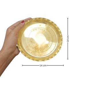 HiTechMart Small 14 x14 cm Brass Puja Thali for Temple and Home, Traditional Decorative Plate for Puja, Aarti, and Rituals HiTechMart Small 14 x14 cm Brass Puja Thali for Temple and Home, Traditional Decorative Plate for Puja, Aarti, and Rituals