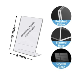 Acrylic Tent Card Holder, Slanted L Shape Menu Display Stand, Clear Portrait Frame for Desk, Photo, Flyer, Document, Paper Display, 3MM Premium Cast Acrylic Signage Stand(8x10-2Pcs) Acrylic Tent Card Holder, Slanted L Shape Menu Display Stand, Clear Portrait Frame for Desk, Photo, Flyer, Document, Paper Display, 3MM Premium Cast Acrylic Signage Stand(8x10-2Pcs)