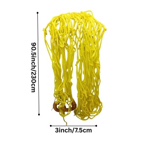 Durable Yellow Rope Net with Hammock Swing Hanging Net Mesh Sleeping Bed | Strong Nylon Outdoor, Sports, Garden or Decorative Use | Heavy Duty Multipurpose Rope Mesh (Yellow) Durable Yellow Rope Net with Hammock Swing Hanging Net Mesh Sleeping Bed | Strong Nylon Outdoor, Sports, Garden or Decorative Use | Heavy Duty Multipurpose Rope Mesh (Yellow)