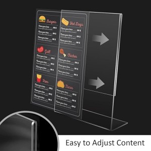 Acrylic Tent Card Holder, Slanted L Shape Menu Display Stand, Clear Portrait Frame for Desk, Photo, Flyer, Document, Paper Display, 3MM Premium Cast Acrylic Signage Stand(8x10-5Pcs) Acrylic Tent Card Holder, Slanted L Shape Menu Display Stand, Clear Portrait Frame for Desk, Photo, Flyer, Document, Paper Display, 3MM Premium Cast Acrylic Signage Stand(8x10-5Pcs)