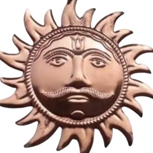 HiTechMart Copper Surya Wall Hanging | Decorative Sun Face for Home Entrance, Vastu, Puja Room & Positive Energy | Antique Finish Metal Sun God Sculpture with Hook (4 Inch) HiTechMart Copper Surya Wall Hanging | Decorative Sun Face for Home Entrance, Vastu, Puja Room & Positive Energy | Antique Finish Metal Sun God Sculpture with Hook (4 Inch)