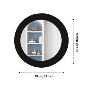 Sleek Round Wall Mounted Bathroom, Basin Mirror, Mirror for Home, Bedroom, Ideal for Modern Bathrooms (14X18)