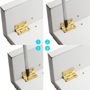 12 pcs Mini Hinges with Screws – Small Brass Hardware for Wooden Boxes, Models & Furniture