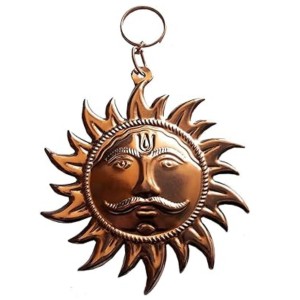 HiTechMart Copper Surya Wall Hanging | Decorative Sun Face for Home Entrance, Vastu, Puja Room & Positive Energy | Antique Finish Metal Sun God Sculpture with Hook (4 Inch) HiTechMart Copper Surya Wall Hanging | Decorative Sun Face for Home Entrance, Vastu, Puja Room & Positive Energy | Antique Finish Metal Sun God Sculpture with Hook (4 Inch)