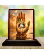 Car Desk/Table Top Lord Krishna Wooden Photo Stand 3x4 Inches, Compact & Stylish Spiritual Display For Car, Home & Office (Pack Of 1) (F14384) Car Desk/Table Top Lord Krishna Wooden Photo Stand 3x4 Inches, Compact & Stylish Spiritual Display For Car, Home & Office (Pack Of 1) (F14384)