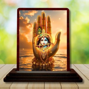 Car Desk/Table Top Lord Krishna Wooden Photo Stand 3x4 Inches, Compact & Stylish Spiritual Display For Car, Home & Office (Pack Of 1) (F14384) Car Desk/Table Top Lord Krishna Wooden Photo Stand 3x4 Inches, Compact & Stylish Spiritual Display For Car, Home & Office (Pack Of 1) (F14384)