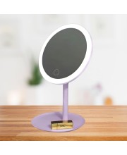 HiTechMart LED Lighted Makeup Mirror – Touch Control, Dimmable Vanity Mirror with Adjustable Stand, 360° Rotation, Rechargeable & Portable for Beauty, Skincare & Grooming HiTechMart LED Lighted Makeup Mirror – Touch Control, Dimmable Vanity Mirror with Adjustable Stand, 360° Rotation, Rechargeable & Portable for Beauty, Skincare & Grooming