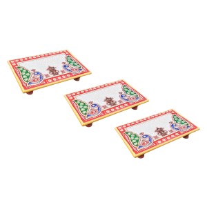HiTechMart Makrana Marble Rectangular Puja Chowki with Hand-Painted Meenakari & Kundan Work – Decorative Bajot/Singhasan for Home Mandir, Vrat, Festivals, Pooja & Gifting Purpose (3, Rectangular) HiTechMart Makrana Marble Rectangular Puja Chowki with Hand-Painted Meenakari & Kundan Work – Decorative Bajot/Singhasan for Home Mandir, Vrat, Festivals, Pooja & Gifting Purpose (3, Rectangular)