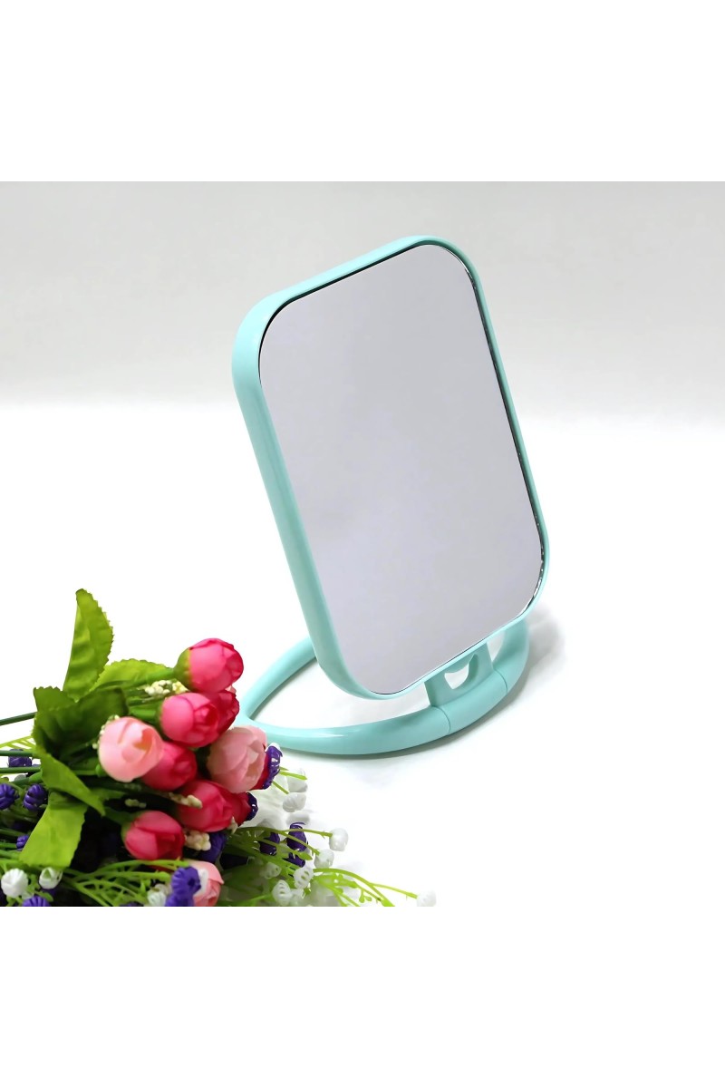 Hitech Sales Desk Student Bedroom,Foldable HD Dressing, Portable Princess Square Beauty Small Mirror Travel Mirror Suitable for Gifts Women (Light Blue Pack - 1) (Mint)