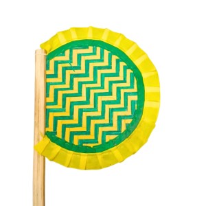 Handmade Bamboo Hand Fan (Hatpakha) – Traditional Hand-Painted Handheld Fan for Cool Air, Home Décor, Festivals & Puja | Eco-Friendly Travel Fan (14.5 × 8.2 cm) (Yellow)