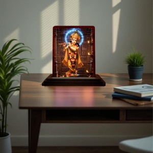 Car Desk/Table Top Lord Krishna Wooden Photo Stand 3x4 Inches, Compact & Stylish Spiritual Display For Car, Home & Office (Pack Of 1) (F14387) Car Desk/Table Top Lord Krishna Wooden Photo Stand 3x4 Inches, Compact & Stylish Spiritual Display For Car, Home & Office (Pack Of 1) (F14387)