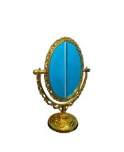 Vintage Oval Tabletop Mirror with Ornate Golden Frame – Classic Decorative Vanity Mirror, Rotating Double-Sided Design for Makeup & Dressing Vintage Oval Tabletop Mirror with Ornate Golden Frame – Classic Decorative Vanity Mirror, Rotating Double-Sided Design for Makeup & Dressing