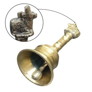 HiTechMart Traditional Brass Hand Bell with Nandi Design – Antique Finish for Puja HiTechMart Traditional Brass Hand Bell with Nandi Design – Antique Finish for Puja