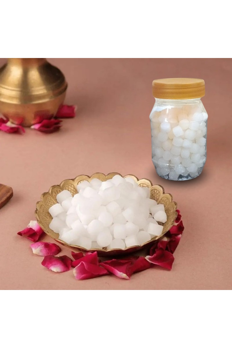 HiTechMart Pure Camphor Tablets for Puja and Aromatherapy – Natural and Long-Lasting Fragrance (100, Grams)