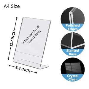 Acrylic Tent Card Holder, Slanted L Shape Menu Display Stand, Clear Portrait Frame for Desk, Photo, Flyer, Document, Paper Display, 3MM Premium Cast Acrylic Signage Stand, A4 Size/3Pcs Acrylic Tent Card Holder, Slanted L Shape Menu Display Stand, Clear Portrait Frame for Desk, Photo, Flyer, Document, Paper Display, 3MM Premium Cast Acrylic Signage Stand, A4 Size/3Pcs