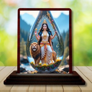Car Desk/Table Top Goddess Durga Wooden Photo Stand 3x4 Inches, Compact & Stylish Spiritual Display For Car, Home & Office (Pack Of 1) (F14413) Car Desk/Table Top Goddess Durga Wooden Photo Stand 3x4 Inches, Compact & Stylish Spiritual Display For Car, Home & Office (Pack Of 1) (F14413)