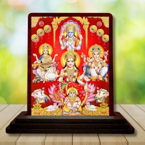 Car Desk/Table Top Goddess Lakshmi Ganesha Kubera Wooden Photo Stand 3x4 Inches, Compact & Stylish Spiritual Display For Car, Home & Office (Pack Of 1) (F14566) Car Desk/Table Top Goddess Lakshmi Ganesha Kubera Wooden Photo Stand 3x4 Inches, Compact & Stylish Spiritual Display For Car, Home & Office (Pack Of 1) (F14566)