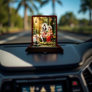Car Desk/Table Top Lord Shiva And Parvathi Wooden Photo Stand 3x4 Inches, Compact & Stylish Spiritual Display For Car, Home & Office (Pack Of 1) (F14390) Car Desk/Table Top Lord Shiva And Parvathi Wooden Photo Stand 3x4 Inches, Compact & Stylish Spiritual Display For Car, Home & Office (Pack Of 1) (F14390)