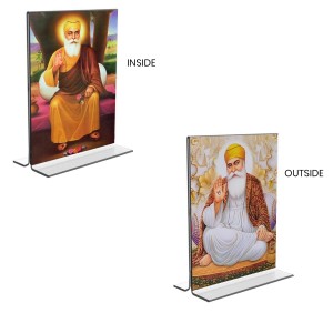 Guru Nanak Acrylic T-Style Photo Stand, Compact and Stylish Spiritual Display, easily change 2 photos (Pack of 1) Guru Nanak Acrylic T-Style Photo Stand, Compact and Stylish Spiritual Display, easily change 2 photos (Pack of 1)