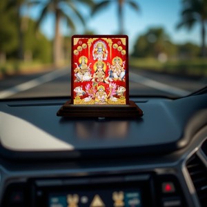 Car Desk/Table Top Goddess Lakshmi Ganesha Kubera Wooden Photo Stand 3x4 Inches, Compact & Stylish Spiritual Display For Car, Home & Office (Pack Of 1) (F14566) Car Desk/Table Top Goddess Lakshmi Ganesha Kubera Wooden Photo Stand 3x4 Inches, Compact & Stylish Spiritual Display For Car, Home & Office (Pack Of 1) (F14566)