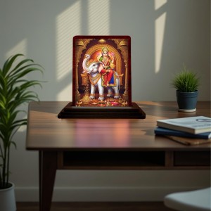Car Desk/Table Top Goddess Mahalakshmi Wooden Photo Stand 3x4 Inches, Compact & Stylish Spiritual Display For Car, Home & Office (Pack Of 1) (F14579) Car Desk/Table Top Goddess Mahalakshmi Wooden Photo Stand 3x4 Inches, Compact & Stylish Spiritual Display For Car, Home & Office (Pack Of 1) (F14579)
