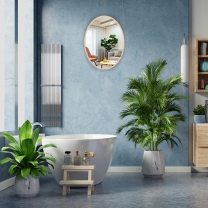 Hitech Sales Oval Wall Mounted Mirror 29.5 x 39 cm Modern Decorative Mirror for Bathroom, Living Room, or Bedroom (Vertical & Horizontal Use) Hitech Sales Oval Wall Mounted Mirror 29.5 x 39 cm Modern Decorative Mirror for Bathroom, Living Room, or Bedroom (Vertical & Horizontal Use)