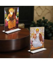 Guru Nanak Acrylic T-Style Photo Stand, Compact and Stylish Spiritual Display, easily change 2 photos (Pack of 1) Guru Nanak Acrylic T-Style Photo Stand, Compact and Stylish Spiritual Display, easily change 2 photos (Pack of 1)