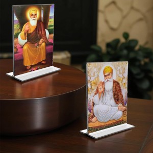 Guru Nanak Acrylic T-Style Photo Stand, Compact and Stylish Spiritual Display, easily change 2 photos (Pack of 1) Guru Nanak Acrylic T-Style Photo Stand, Compact and Stylish Spiritual Display, easily change 2 photos (Pack of 1)