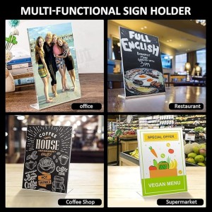 Acrylic Tent Card Holder, Slanted L Shape Menu Display Stand, Clear Portrait Frame for Desk, Photo, Flyer, Document, Paper Display, 3MM Premium Cast Acrylic Signage Stand, A4 Size/3Pcs Acrylic Tent Card Holder, Slanted L Shape Menu Display Stand, Clear Portrait Frame for Desk, Photo, Flyer, Document, Paper Display, 3MM Premium Cast Acrylic Signage Stand, A4 Size/3Pcs