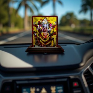 Car Desk/Table Top Goddess Durga Wooden Photo Stand 3x4 Inches, Compact & Stylish Spiritual Display For Car, Home & Office (Pack Of 1) (F14431) Car Desk/Table Top Goddess Durga Wooden Photo Stand 3x4 Inches, Compact & Stylish Spiritual Display For Car, Home & Office (Pack Of 1) (F14431)