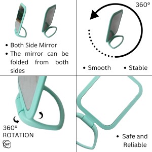 Hitech Sales Desk Student Bedroom,Foldable HD Dressing, Portable Princess Square Beauty Small Mirror Travel Mirror Suitable for Gifts Women (Light Blue Pack - 1) (Mint) Hitech Sales Desk Student Bedroom,Foldable HD Dressing, Portable Princess Square Beauty Small Mirror Travel Mirror Suitable for Gifts Women (Light Blue Pack - 1) (Mint)