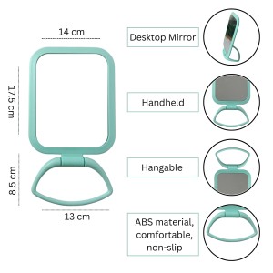 Hitech Sales Desk Student Bedroom,Foldable HD Dressing, Portable Princess Square Beauty Small Mirror Travel Mirror Suitable for Gifts Women (Light Blue Pack - 1) (Mint) Hitech Sales Desk Student Bedroom,Foldable HD Dressing, Portable Princess Square Beauty Small Mirror Travel Mirror Suitable for Gifts Women (Light Blue Pack - 1) (Mint)