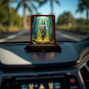 Car Desk/Table Top Lord Krishna Wooden Photo Stand 3x4 Inches, Compact & Stylish Spiritual Display For Car, Home & Office (Pack Of 1) (F14392) Car Desk/Table Top Lord Krishna Wooden Photo Stand 3x4 Inches, Compact & Stylish Spiritual Display For Car, Home & Office (Pack Of 1) (F14392)