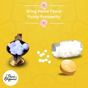 HiTechMart Pure Camphor Tablets for Puja and Aromatherapy – Natural and Long-Lasting Fragrance (100, Grams)