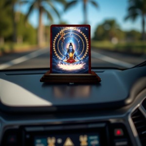 Car Desk/Table Top Lord Shiva Wooden Photo Stand 3x4 Inches, Compact & Stylish Spiritual Display For Car, Home & Office (Pack Of 1) (F14378) Car Desk/Table Top Lord Shiva Wooden Photo Stand 3x4 Inches, Compact & Stylish Spiritual Display For Car, Home & Office (Pack Of 1) (F14378)
