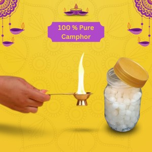 HiTechMart Pure Camphor Tablets for Puja and Aromatherapy – Natural and Long-Lasting Fragrance (100, Grams)