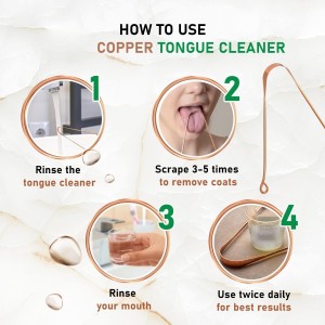 Pure Copper Tongue Cleaner Scraper – 100% Natural Oral Hygiene Tool – Rust-Free, Durable, Eco-Friendly Tongue Scraper for Fresh Breath – Ayurvedic Dental Care for Adults & Kids – 2 Pack