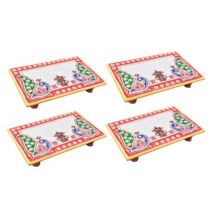 HiTechMart Makrana Marble Rectangular Puja Chowki with Hand-Painted Meenakari & Kundan Work – Decorative Bajot/Singhasan for Home Mandir, Vrat, Festivals, Pooja & Gifting Purpose (4, Rectangular) HiTechMart Makrana Marble Rectangular Puja Chowki with Hand-Painted Meenakari & Kundan Work – Decorative Bajot/Singhasan for Home Mandir, Vrat, Festivals, Pooja & Gifting Purpose (4, Rectangular)