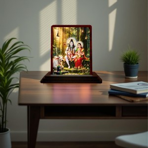Car Desk/Table Top Lord Shiva And Parvathi Wooden Photo Stand 3x4 Inches, Compact & Stylish Spiritual Display For Car, Home & Office (Pack Of 1) (F14390) Car Desk/Table Top Lord Shiva And Parvathi Wooden Photo Stand 3x4 Inches, Compact & Stylish Spiritual Display For Car, Home & Office (Pack Of 1) (F14390)