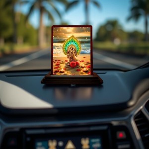 Car Desk/Table Top Lord Krishna Wooden Photo Stand 3x4 Inches, Compact & Stylish Spiritual Display For Car, Home & Office (Pack Of 1) (F14388) Car Desk/Table Top Lord Krishna Wooden Photo Stand 3x4 Inches, Compact & Stylish Spiritual Display For Car, Home & Office (Pack Of 1) (F14388)