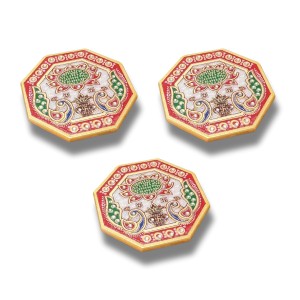 HiTechMart Handcrafted Octagon Marble Puja Chowki, Makrana Marble Pooja Platform with Kundan & Enamel Work, Decorative Pooja Chowki for Mandir, Home Temple, Festival, Gift Use – 4 Inch (3, Octagon) HiTechMart Handcrafted Octagon Marble Puja Chowki, Makrana Marble Pooja Platform with Kundan & Enamel Work, Decorative Pooja Chowki for Mandir, Home Temple, Festival, Gift Use – 4 Inch (3, Octagon)