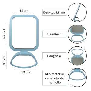 Hitech Sales Desk Mirror Student Bedroom, Foldable HD Dressing Mirror, Portable Princess Square Beauty Small Travel Suitable for Gifts Women (Light Blue Pack - 1) (Sky) Hitech Sales Desk Mirror Student Bedroom, Foldable HD Dressing Mirror, Portable Princess Square Beauty Small Travel Suitable for Gifts Women (Light Blue Pack - 1) (Sky)