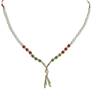 Hitech Sales Artificial Pearl and Bead Decorative Garland Mala for Pooja, Mandir, Home Dcor, and Festivals | Multicolor Design with Pendant Hanging (26 cm - Small - 1 Piece)