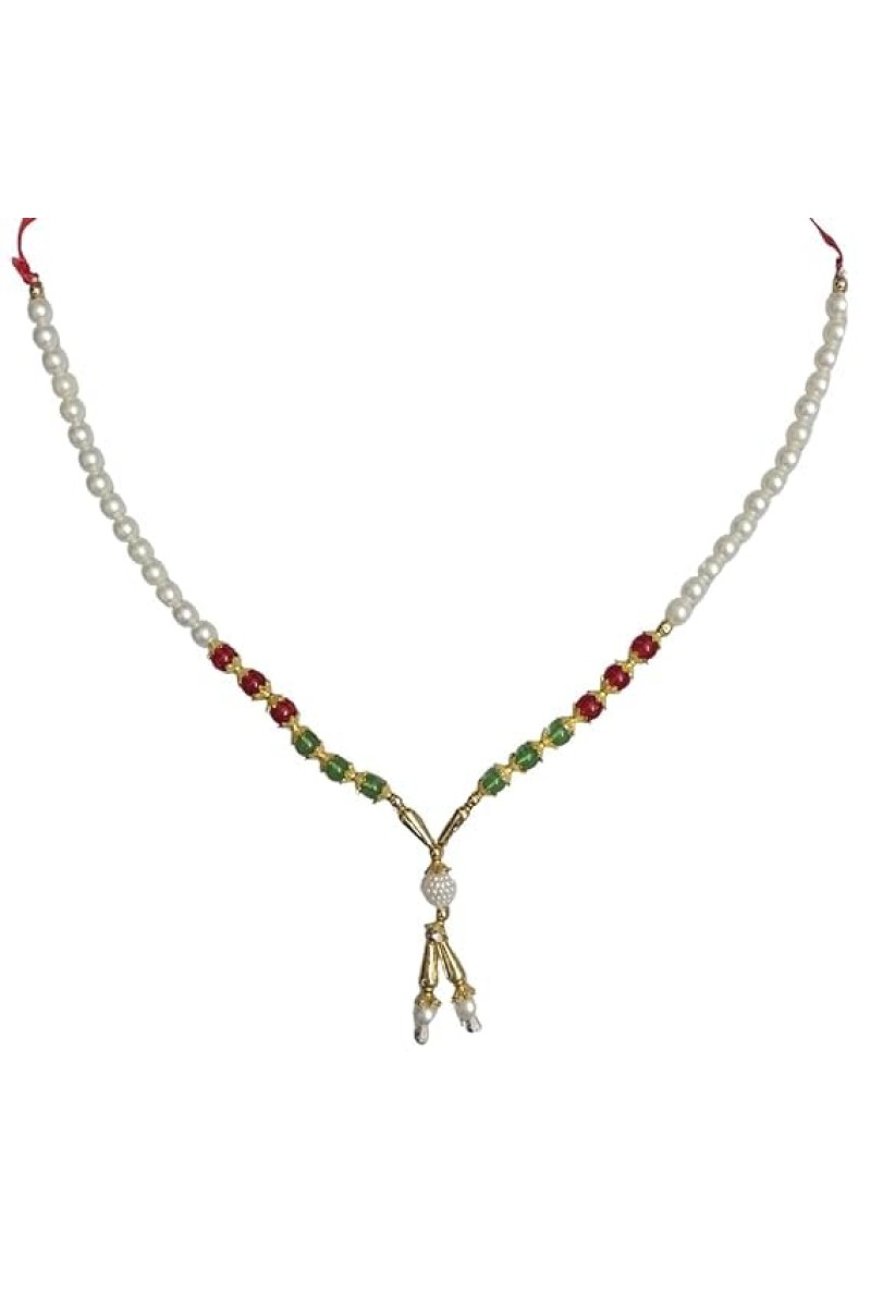 Hitech Sales Artificial Pearl and Bead Decorative Garland Mala for Pooja, Mandir, Home Dcor, and Festivals | Multicolor Design with Pendant Hanging (26 cm - Small - 1 Piece)