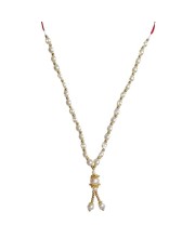 Hitech Sales Artificial Pearl Garland Mala Necklace | Decorative Pearl Chain for Pooja, Mandir, and Festive Decorations | White and Gold Beads Mala with Hanging Pendant Hitech Sales Artificial Pearl Garland Mala Necklace | Decorative Pearl Chain for Pooja, Mandir, and Festive Decorations | White and Gold Beads Mala with Hanging Pendant