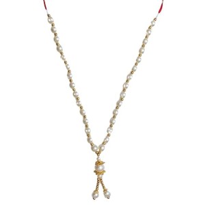 Hitech Sales Artificial Pearl Garland Mala Necklace | Decorative Pearl Chain for Pooja, Mandir, and Festive Decorations | White and Gold Beads Mala with Hanging Pendant Hitech Sales Artificial Pearl Garland Mala Necklace | Decorative Pearl Chain for Pooja, Mandir, and Festive Decorations | White and Gold Beads Mala with Hanging Pendant