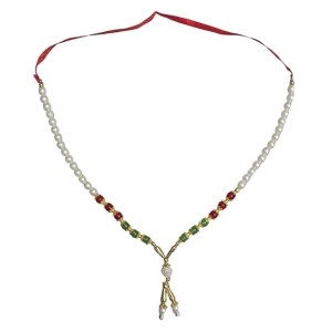 Hitech Sales Artificial Pearl and Bead Decorative Garland Mala for Pooja, Mandir, Home Dcor, and Festivals | Multicolor Design with Pendant Hanging (26 cm - Small - 1 Piece)
