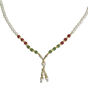 Hitech Sales Artificial Pearl and Bead Decorative Garland Mala for Pooja, Mandir, Home Dcor, and Festivals | Multicolor Design with Pendant Hanging (26 cm - Small - 1 Piece)