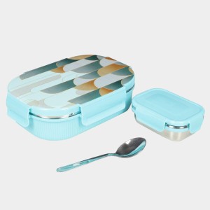 Hitech Sales Plastic & Steel Lunch Box – Green Leakproof Tiffin Box for Office & School