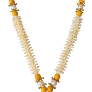 Hitech Sales Traditional Artificial Beaded Mala for Pooja, Festivals, and Decorations | Pearl and Bead Garland with Red Thread (Small - 22 cm,) Hitech Sales Traditional Artificial Beaded Mala for Pooja, Festivals, and Decorations | Pearl and Bead Garland with Red Thread (Small - 22 cm,)